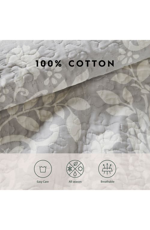 Laura Ashley Rowland Twin Quilt & Sham Set In Dove Grey