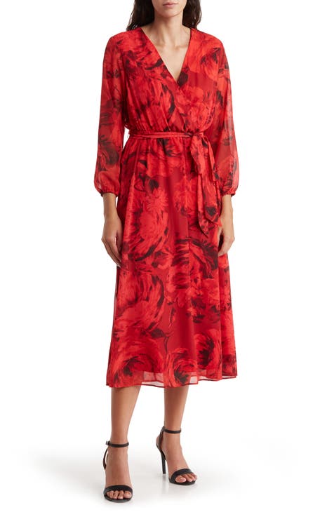 Red wrap 2024 dress nordstrom