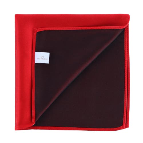 Trafalgar Sutton Solid Color 13 Inch Silk Pocket Square In Red