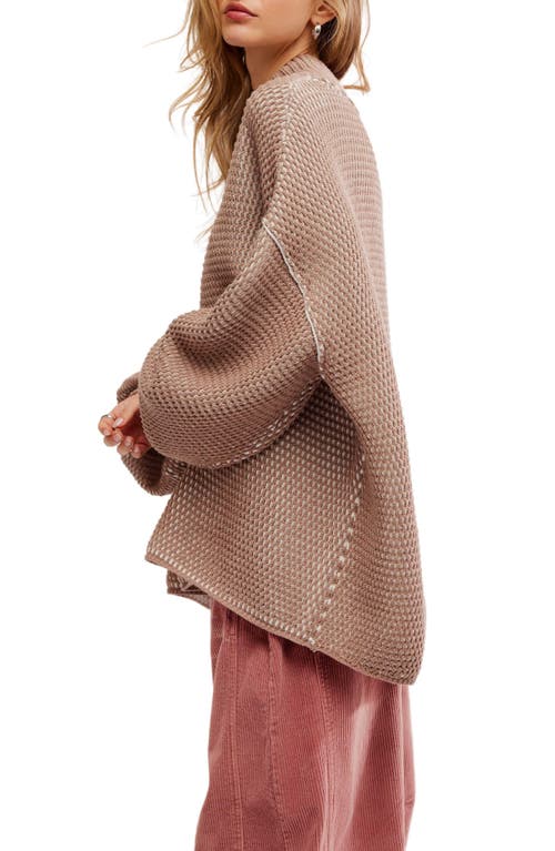 Shop Free People Maisie Oversize Sweater In Stucco Combo