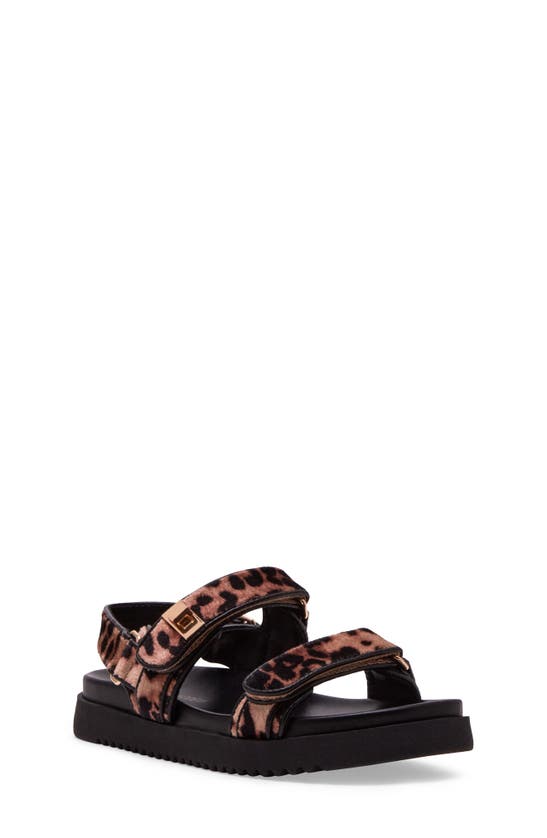 Steve Madden Mona Sandal In Leopard Velvet
