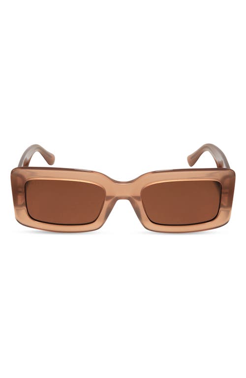 Indy 51mm Rectangular Sunglasses in Taupe/Brown