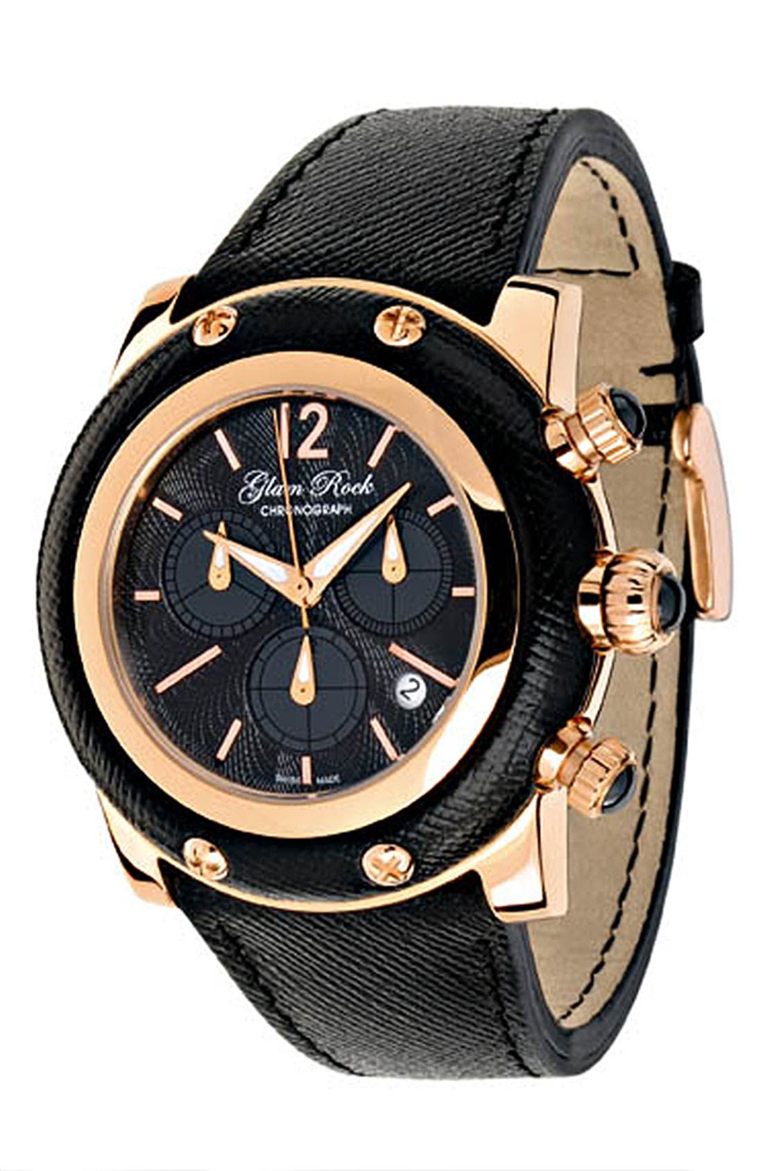 Glam Rock 'Miami' Leather Strap Chronograph Watch Nordstrom