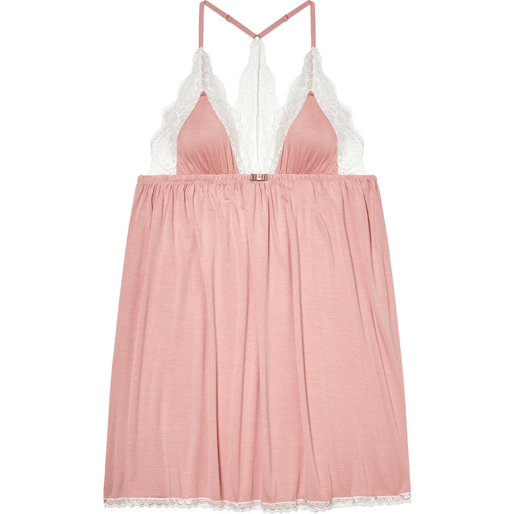 Journelle Emma Lace Trim Chemise In Pink