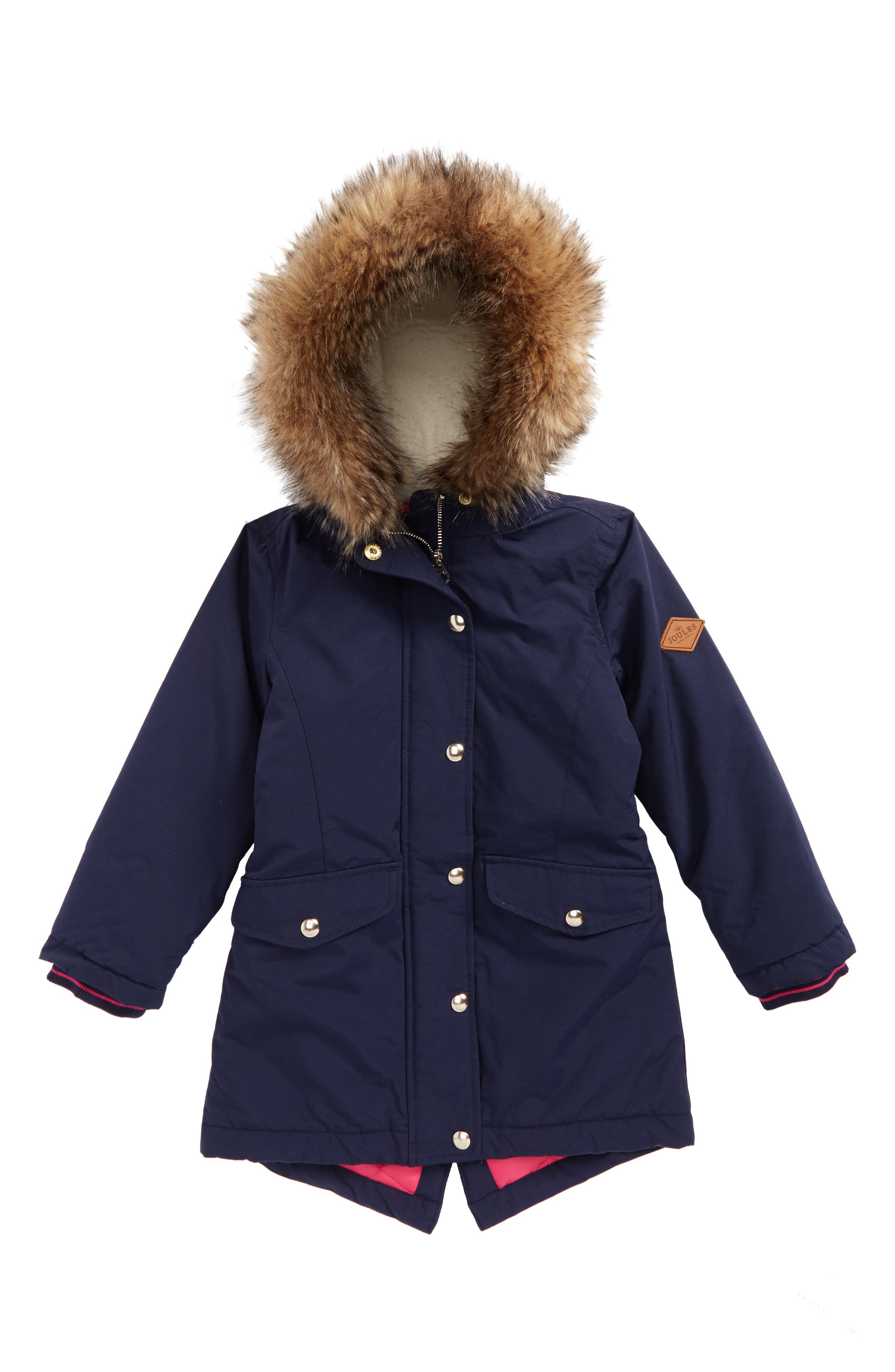 girls fur lined parka