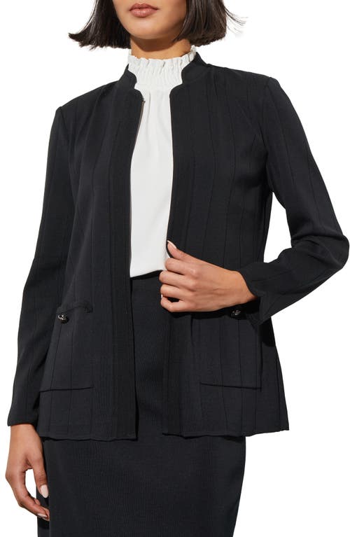 Patch Pocket Multitexture Knit Jacket in Blk