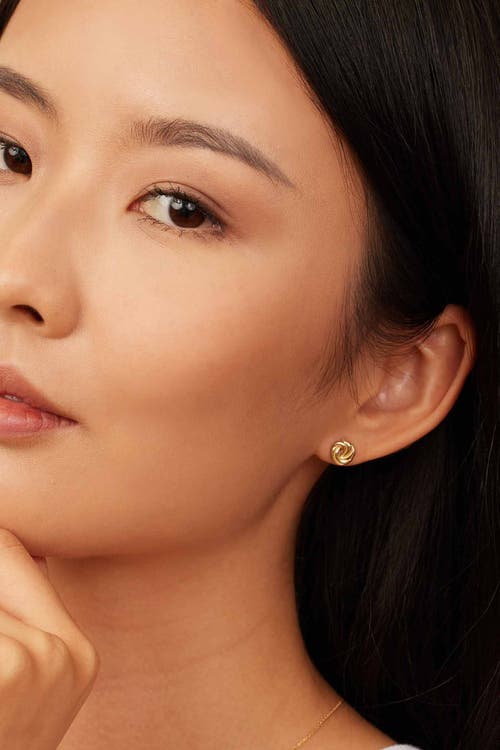 Oradina 14k Yellow Gold Infinite Love Studs In Yellow Gold
