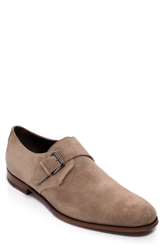 To Boot New York Bower Monk Strap Shoe In Taupe Suede