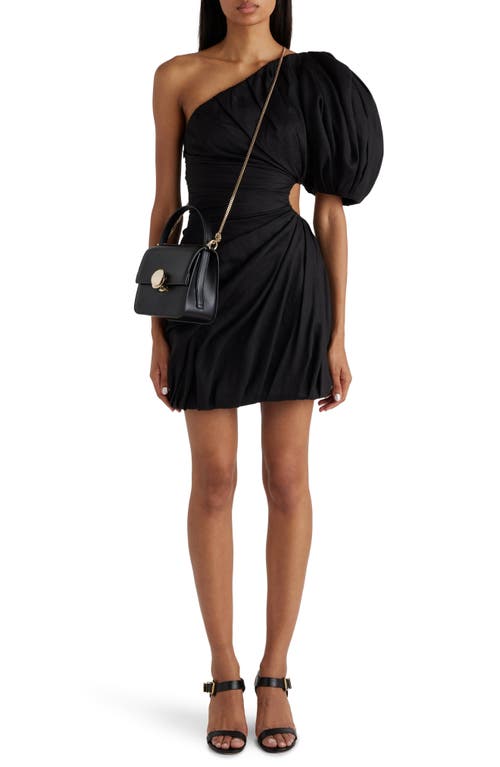 Chloé One-Shoulder Ruched Minidress Black at Nordstrom, Us