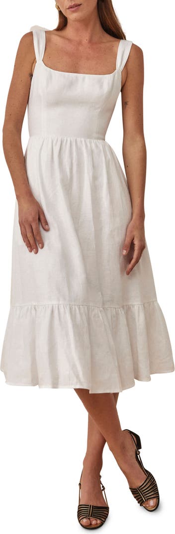 Bucatini Sleeveless Linen Midi Dress