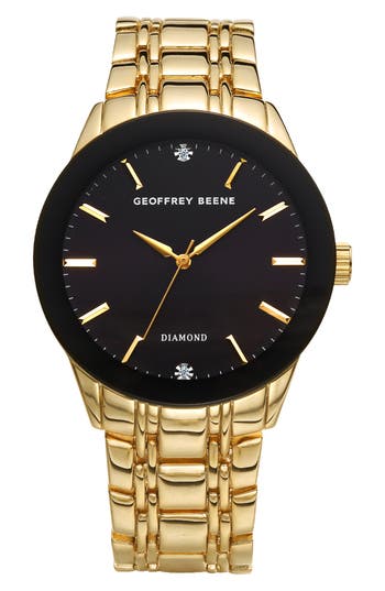 Geoffrey Beene Genuine Diamond Bracelet Watch, 41mm In Gold-tone