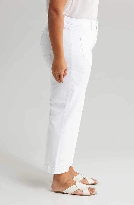 Shop Kut From The Kloth Meg Patch Pocket High Waist Ankle Wide Leg Jeans In Optic White