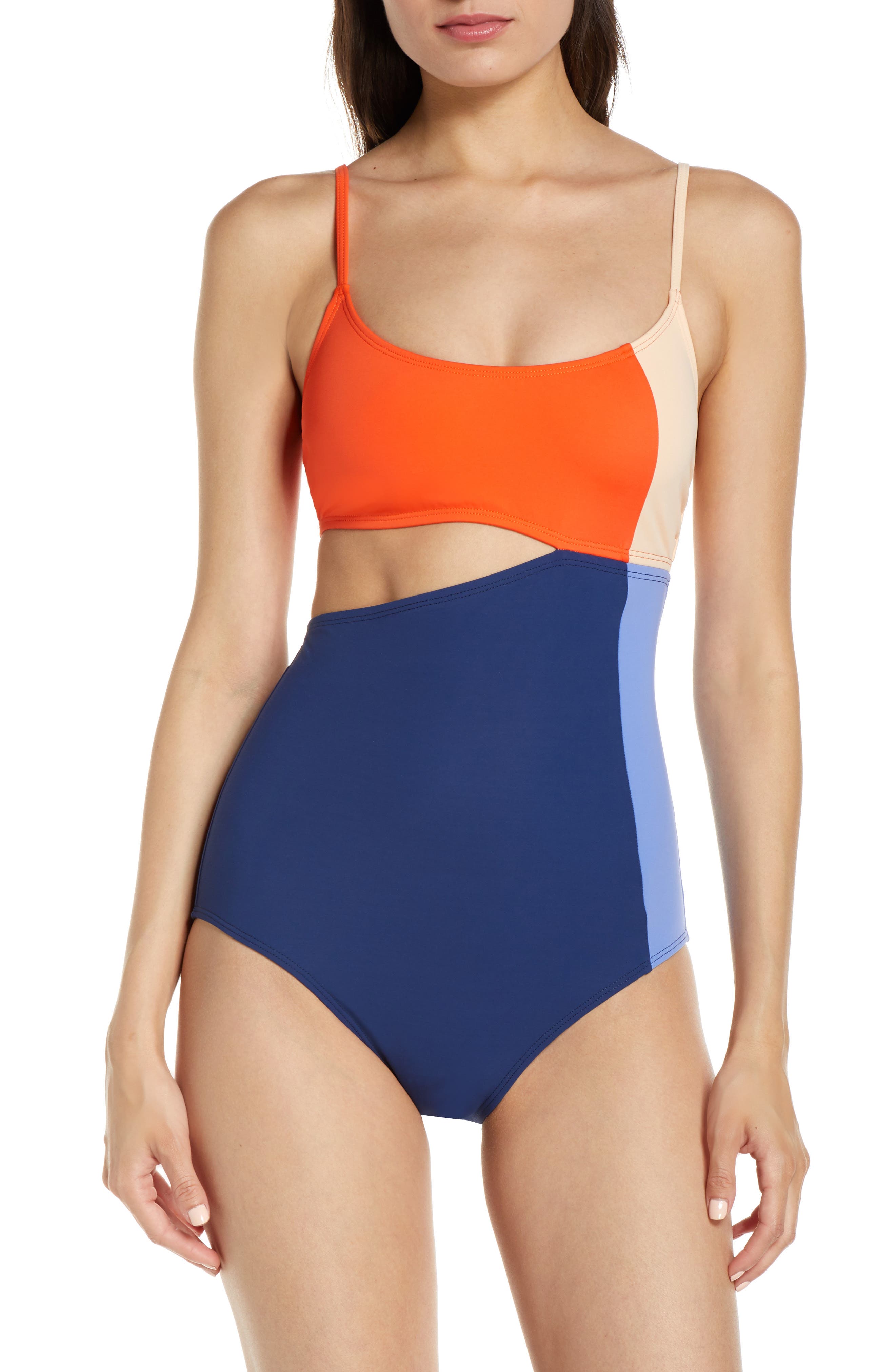 Flagpole Eve One-Piece Swimsuit, Red