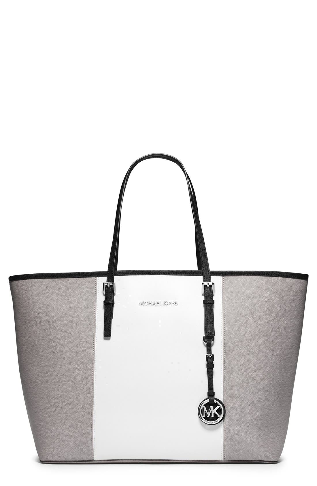 MICHAEL Michael Kors 'Medium Jet Set Stripe' Travel Tote Nordstrom