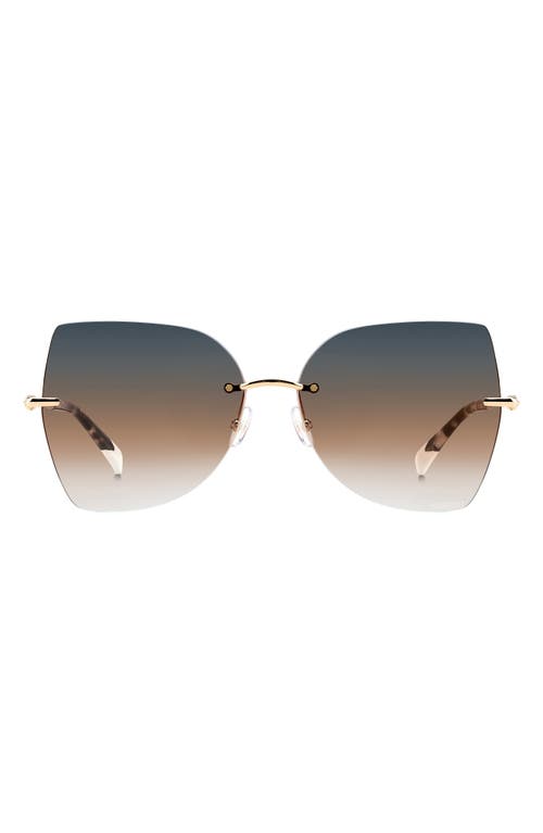 Missoni 56mm Gradient Cat Eye Sunglasses in Gold/Gray Brown at Nordstrom