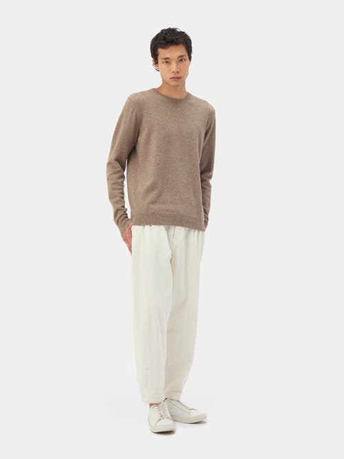 Shop Gobi Cashmere Crew Neck Sweater In Taupe