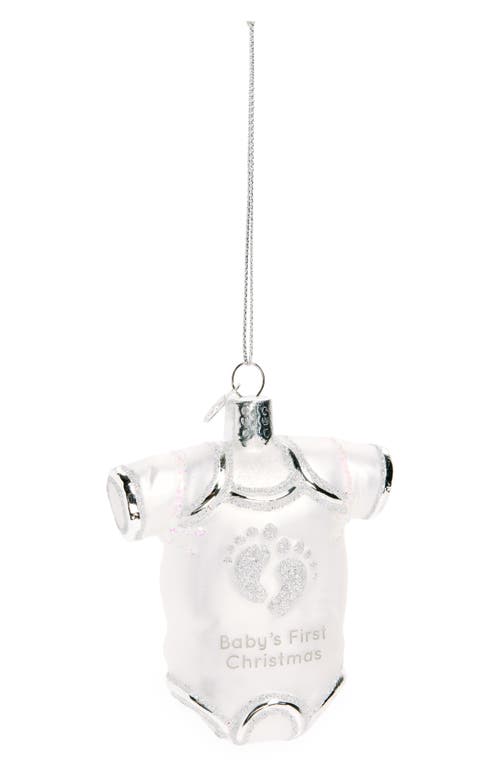 Old World Christmas Baby's First Christmas Ornament in White/Silver 