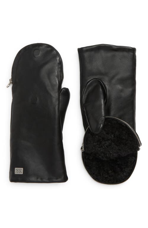 Soia & Kyo Betrice-F Zippered Foldover Mittens in Black