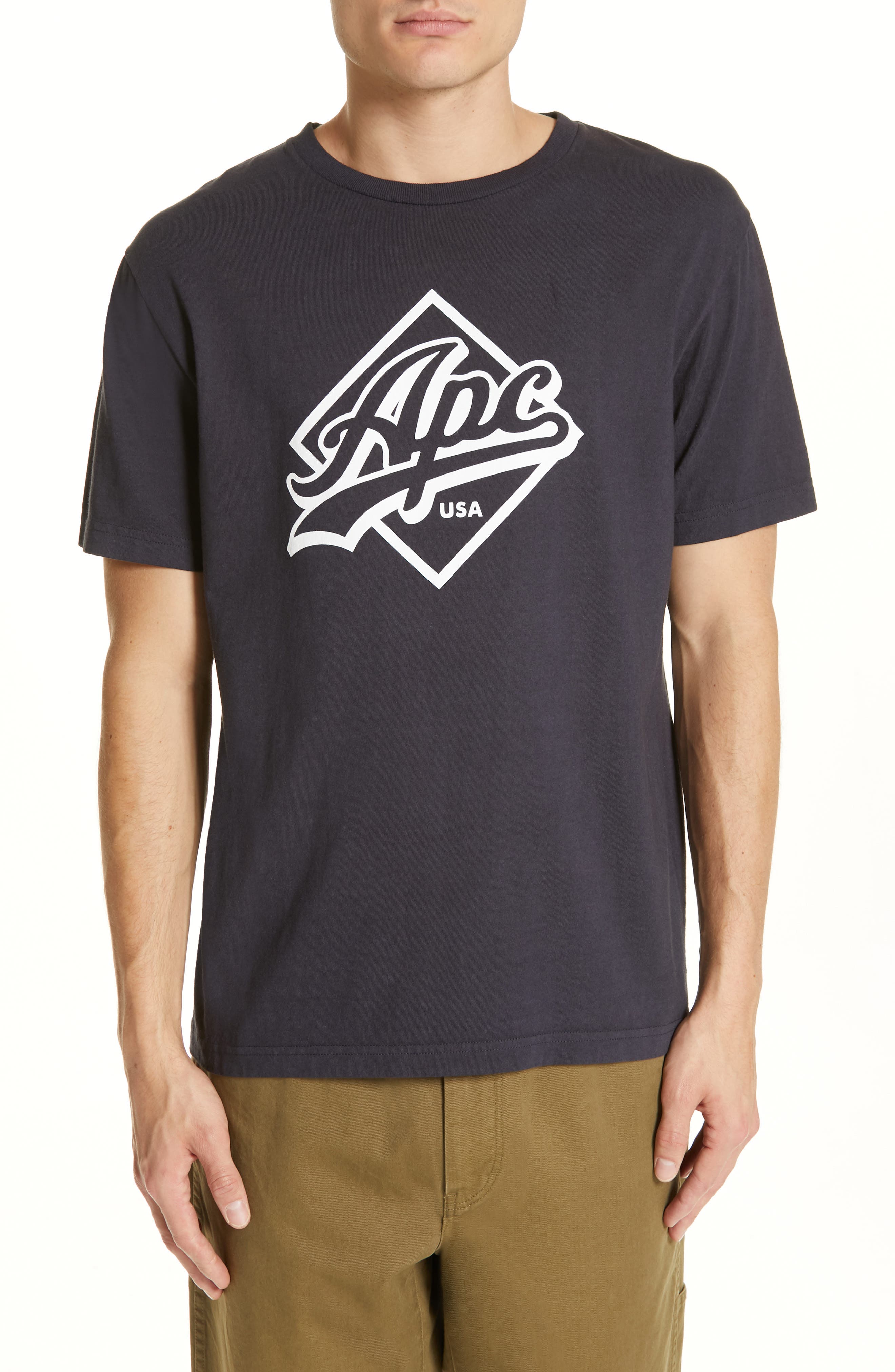A.p.c. Designer Tremaine Logo T-shirt In Navy