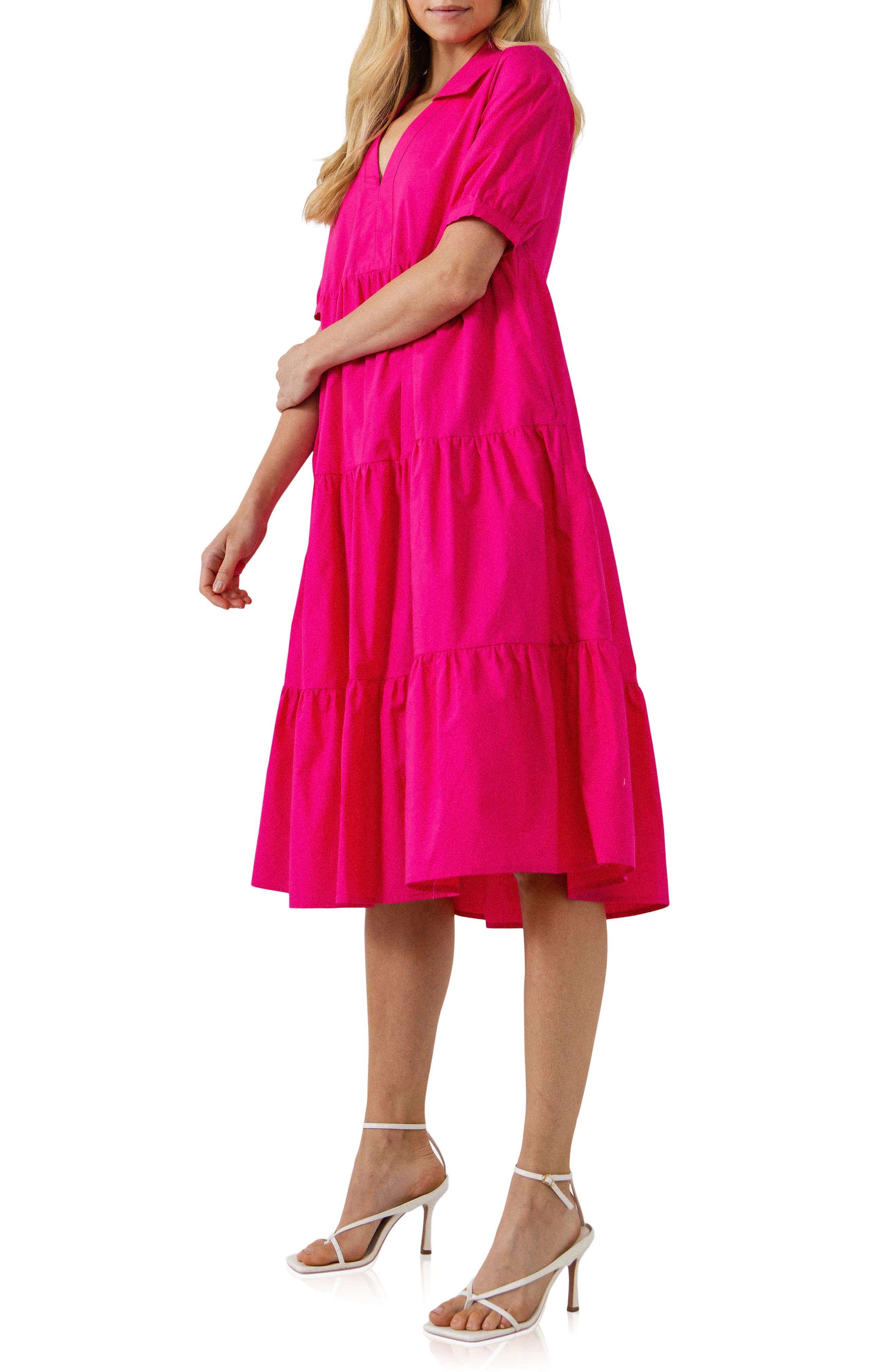 English Factory Tiered Puff Sleeve 