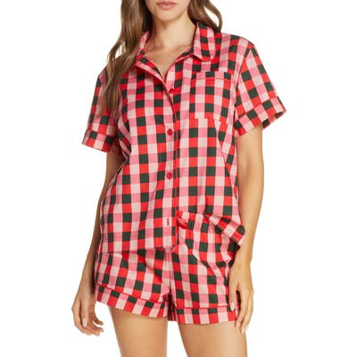 Ban. do Buffalo Check Cotton Poplin Pajama Top, Pink