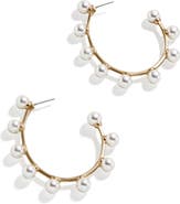 Baublebar pearl store hoop earrings