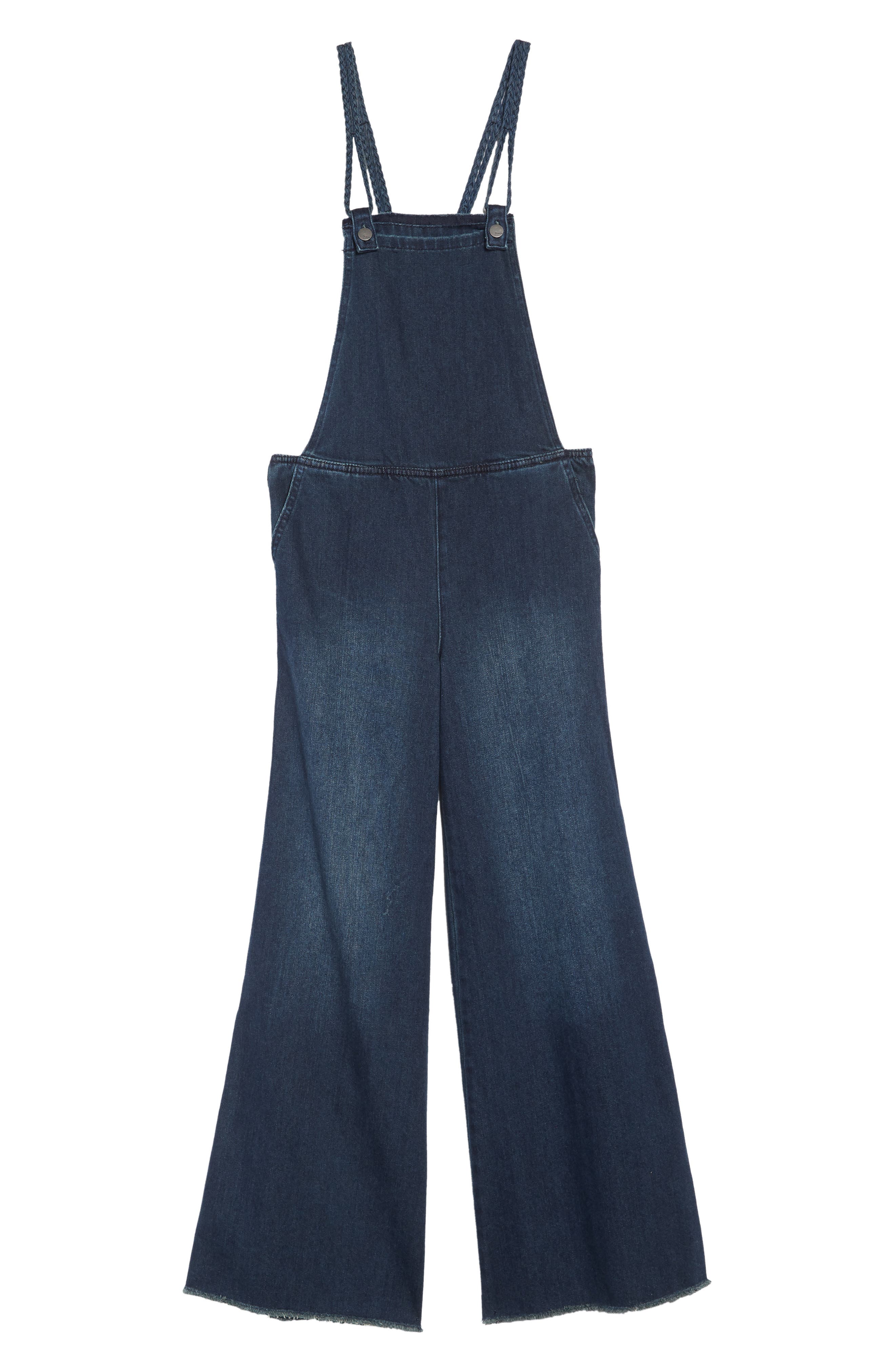 Tractr Wide Leg Denim Overalls (Big Girls) Nordstrom