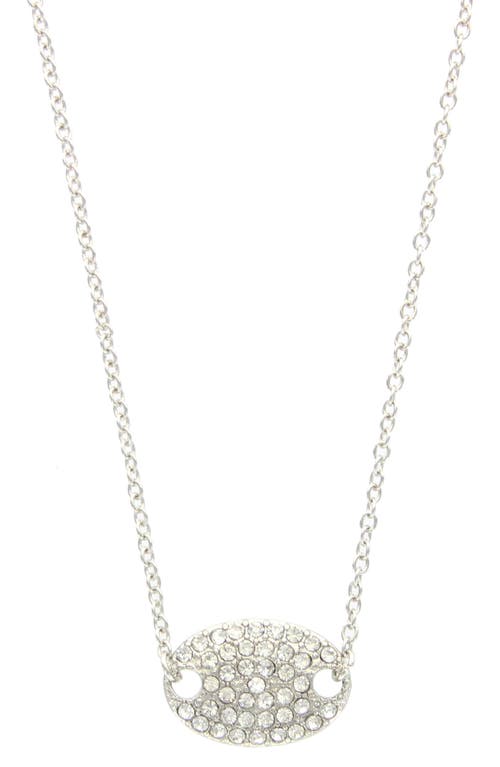 Shop Olivia Welles Madia Oval Necklace In Silver/clear