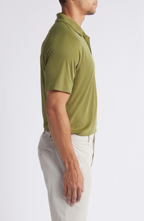 Shop Zella Ace Piqué Performance Golf Polo In Olive Spice