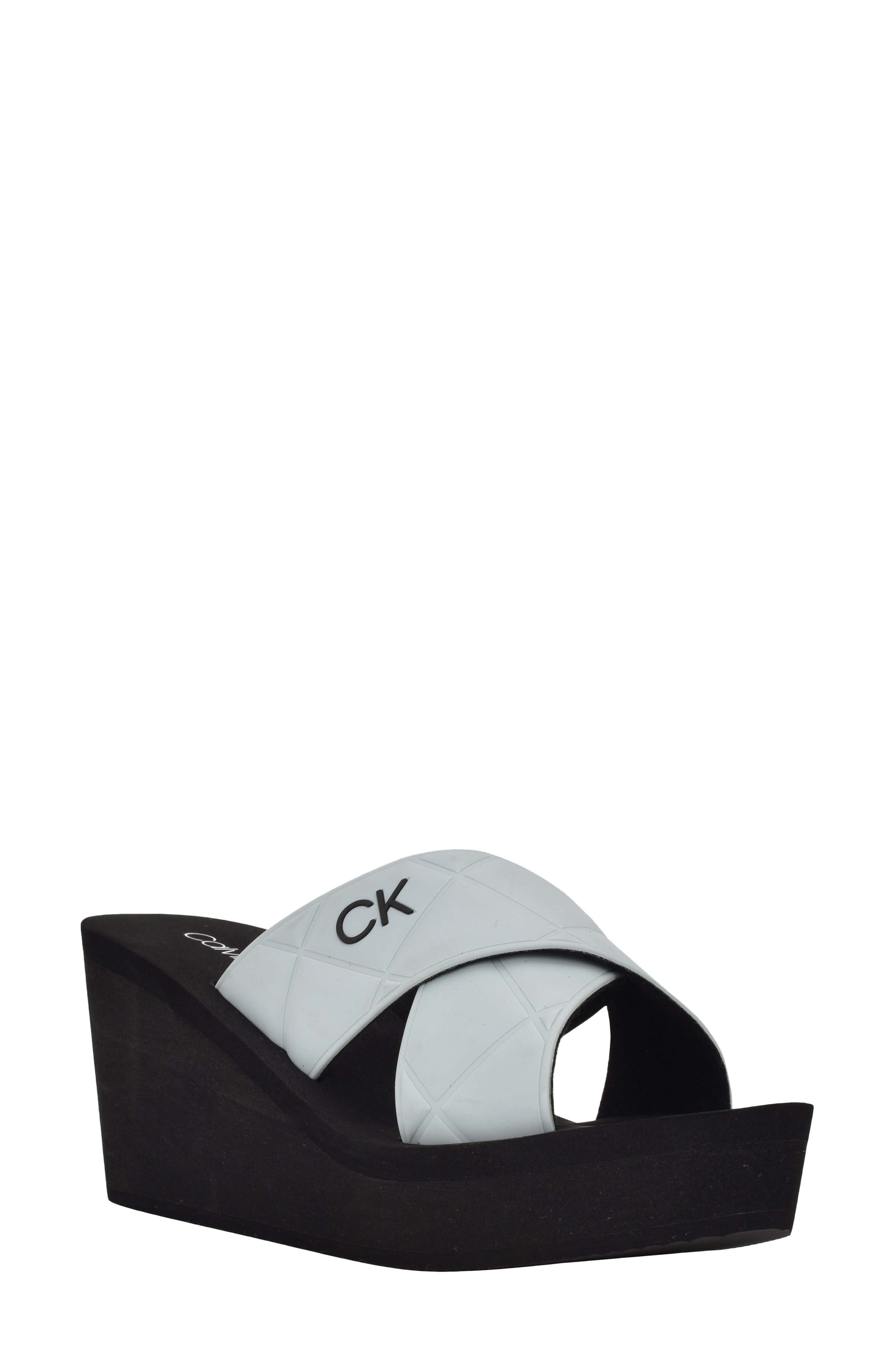 calvin klein platform flip flops
