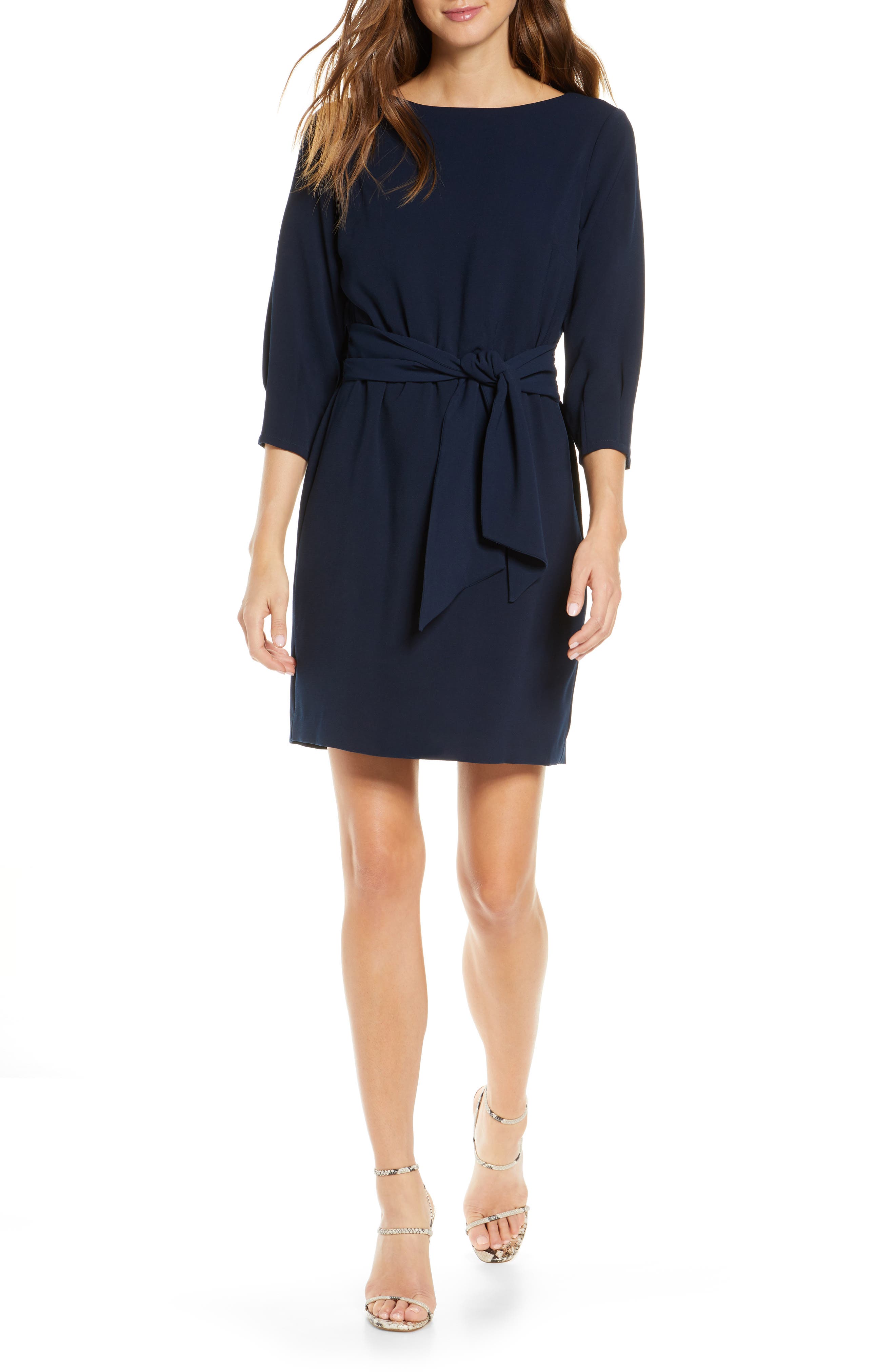 vince camuto tie waist crepe jumpsuit