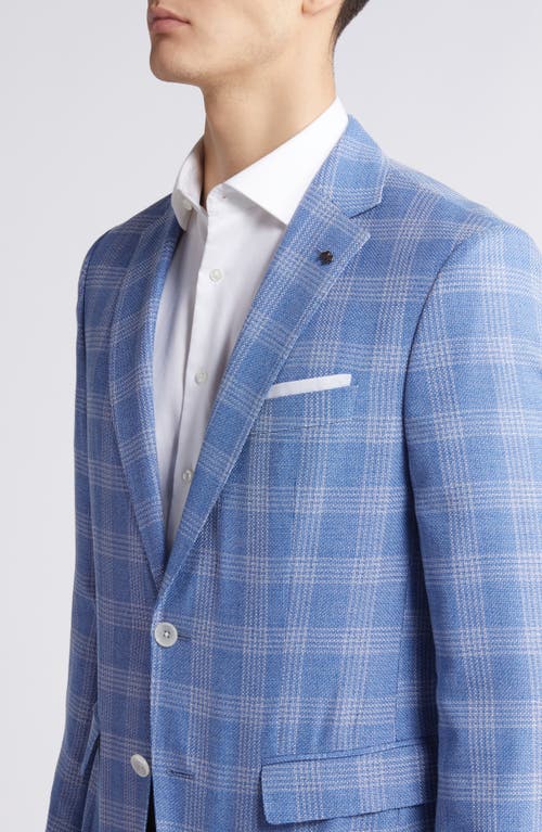 Shop Hugo Boss Boss Hutson Check Wool & Cotton Blend Sport Coat In Medium Blue