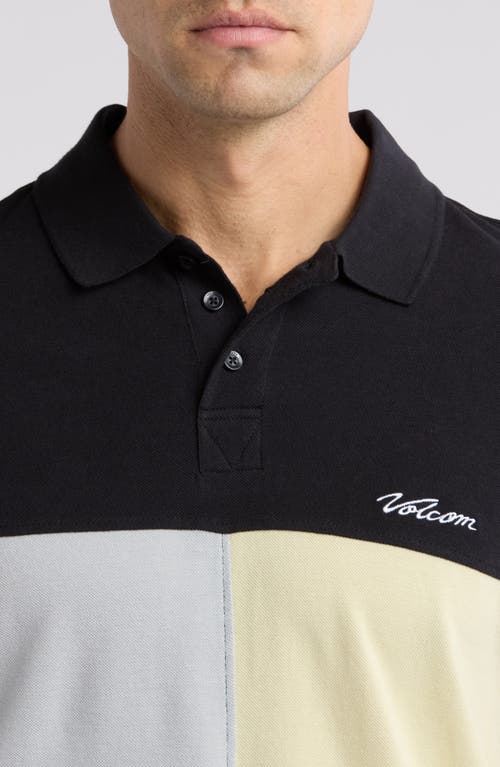 Shop Volcom Stoney Baloney Colorblock Piqué Knit Polo In Black