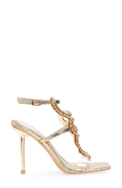 Azalea Wang Cobra Ankle Strap Sandal In Gold
