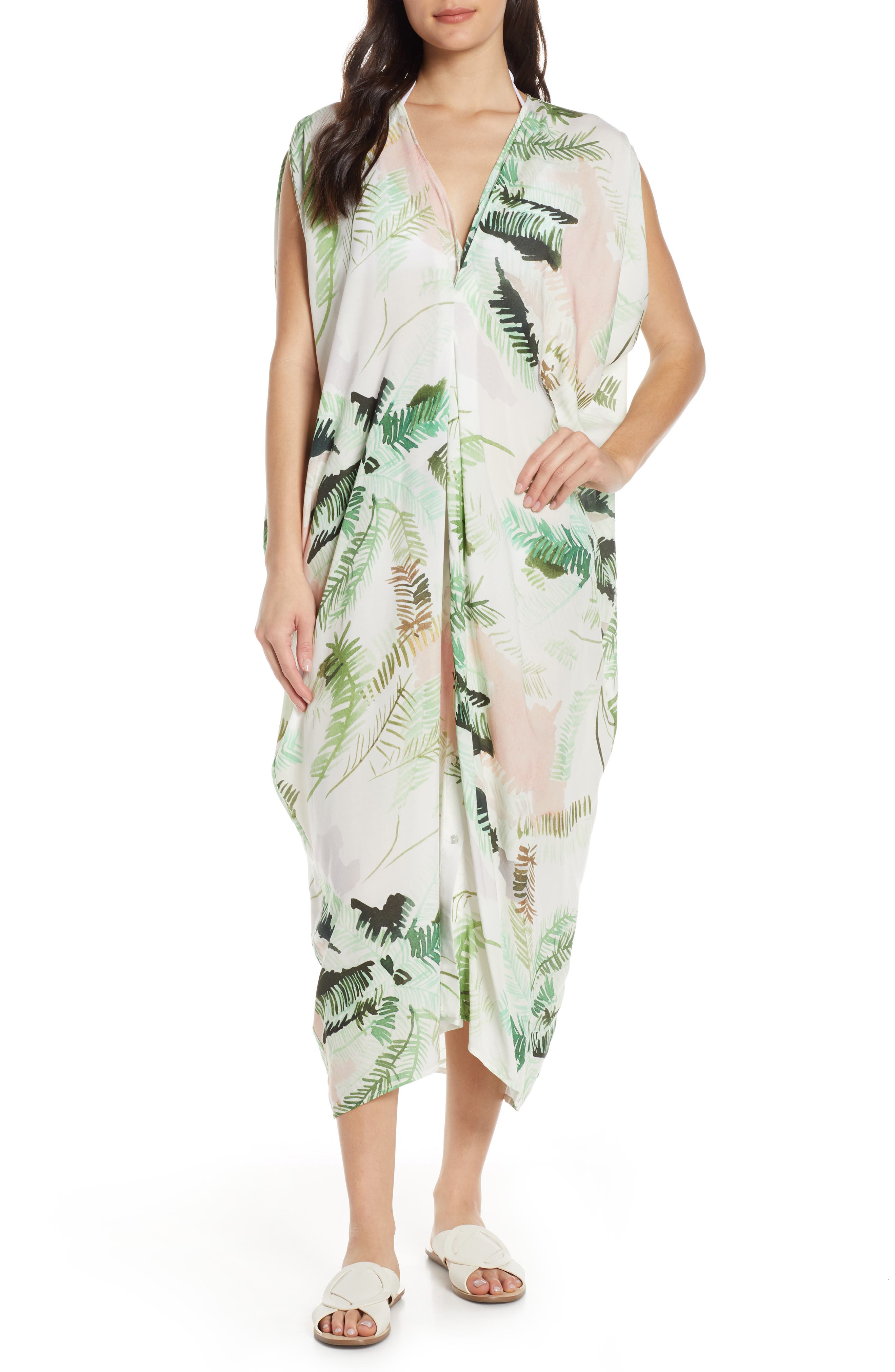 Lenny Niemeyer Floral Cover-Up Caftan, Green