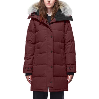Canada Goose Shelburne Genuine Coyote Fur Trim Down Parka, (4-6) - Purple