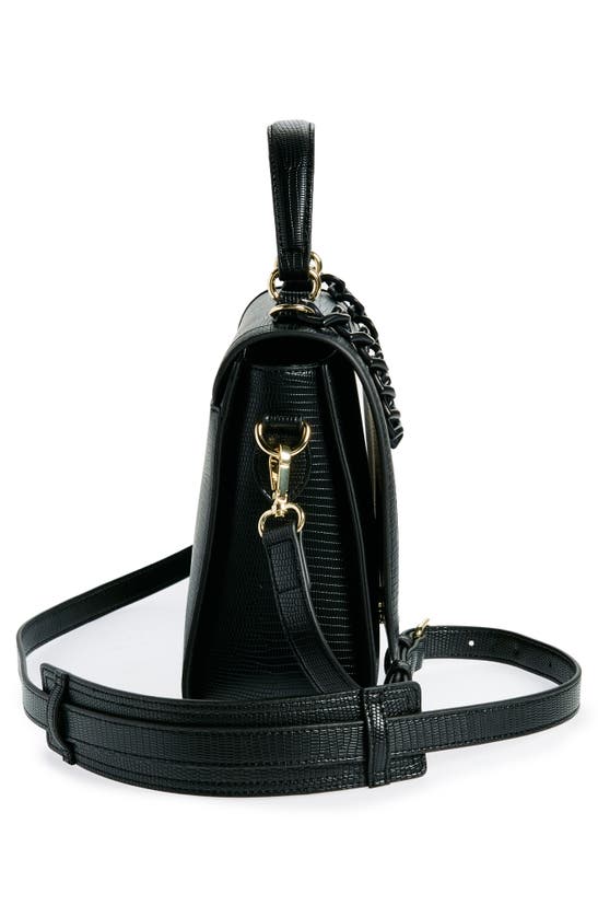 Shop Love Moschino Borsa Snakeskin Embossed Crossbody Bag In Black