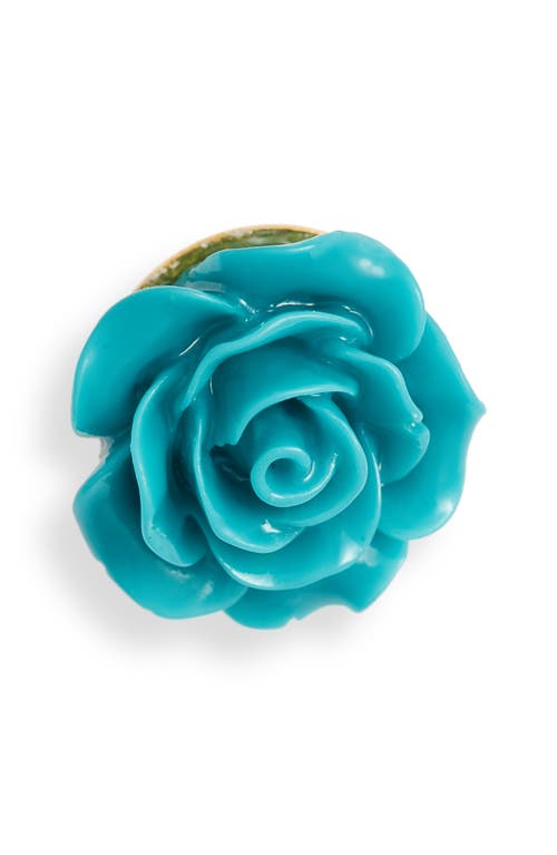 Floral Lapel Pin in Turquoise
