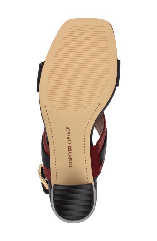 Shop Tommy Hilfiger Sylvier Slingback Sandal In Marine/blood Red