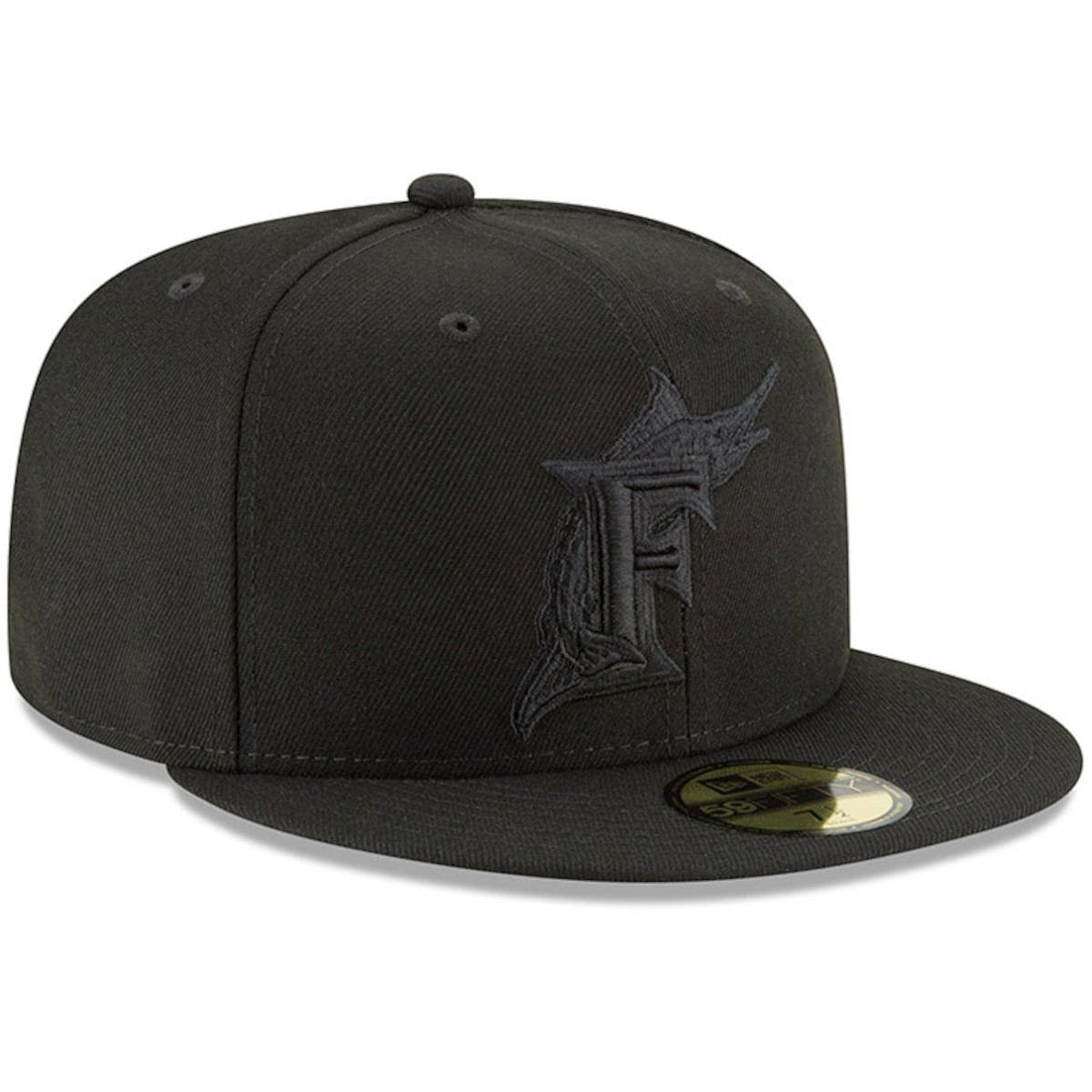 New Era Black Florida Marlins Throwback 