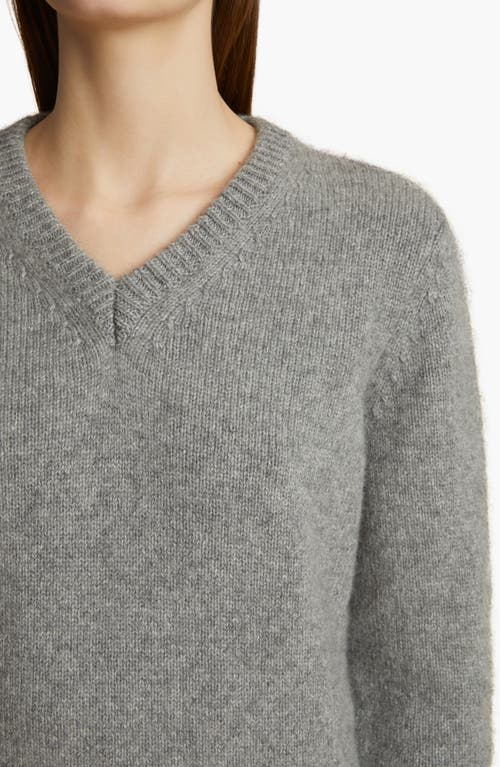 Shop Khaite Inga Cashmere & Mohair V-neck Sweater In Sterling