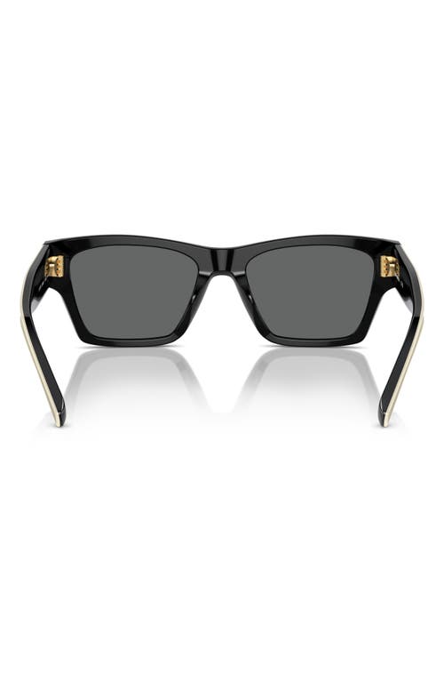 Shop Tory Burch 53mm Rectangular Sunglasses In Black/grey