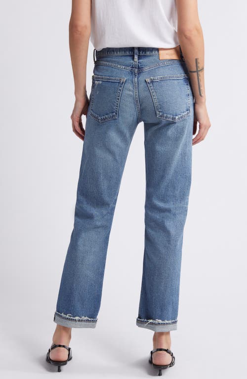 Shop Moussy Vintage Bradenton Ankle Straight Leg Jeans In Blue