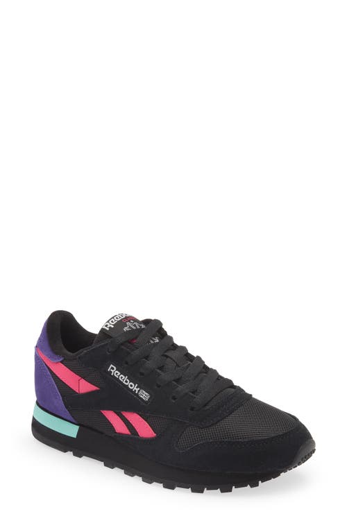 Reebok Classic Sneaker in Black/Pink/Bold Purple