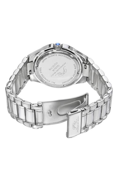 Porsamo Bleu Guilia Interchangeable Strap Watch, 37mm In Silver/white/baby Pink