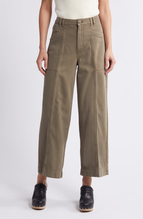 Shop Treasure & Bond Cotton Blend Twill Utility Pants In Olive Kalamata