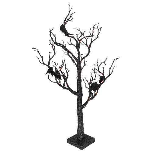 Shop Northlight Led Lighted Glittered Halloween Tree With Bats In Black