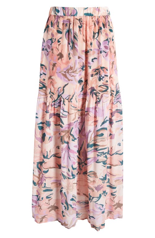 Shop Misook Floral Maxi Skirt In Rose P/multi