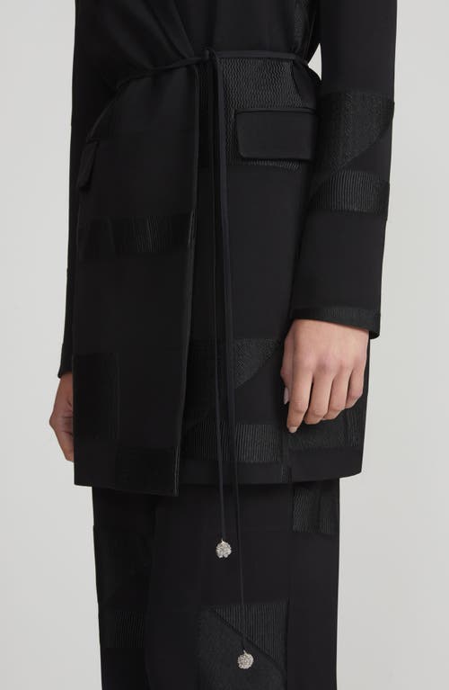 Shop Lafayette 148 New York Floor Plan Fil Coupé Wrap Jacket In Black