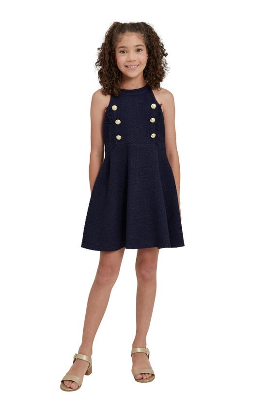 Bardot Junior Kids' Sima Bouclé Blazer Dress In Navy